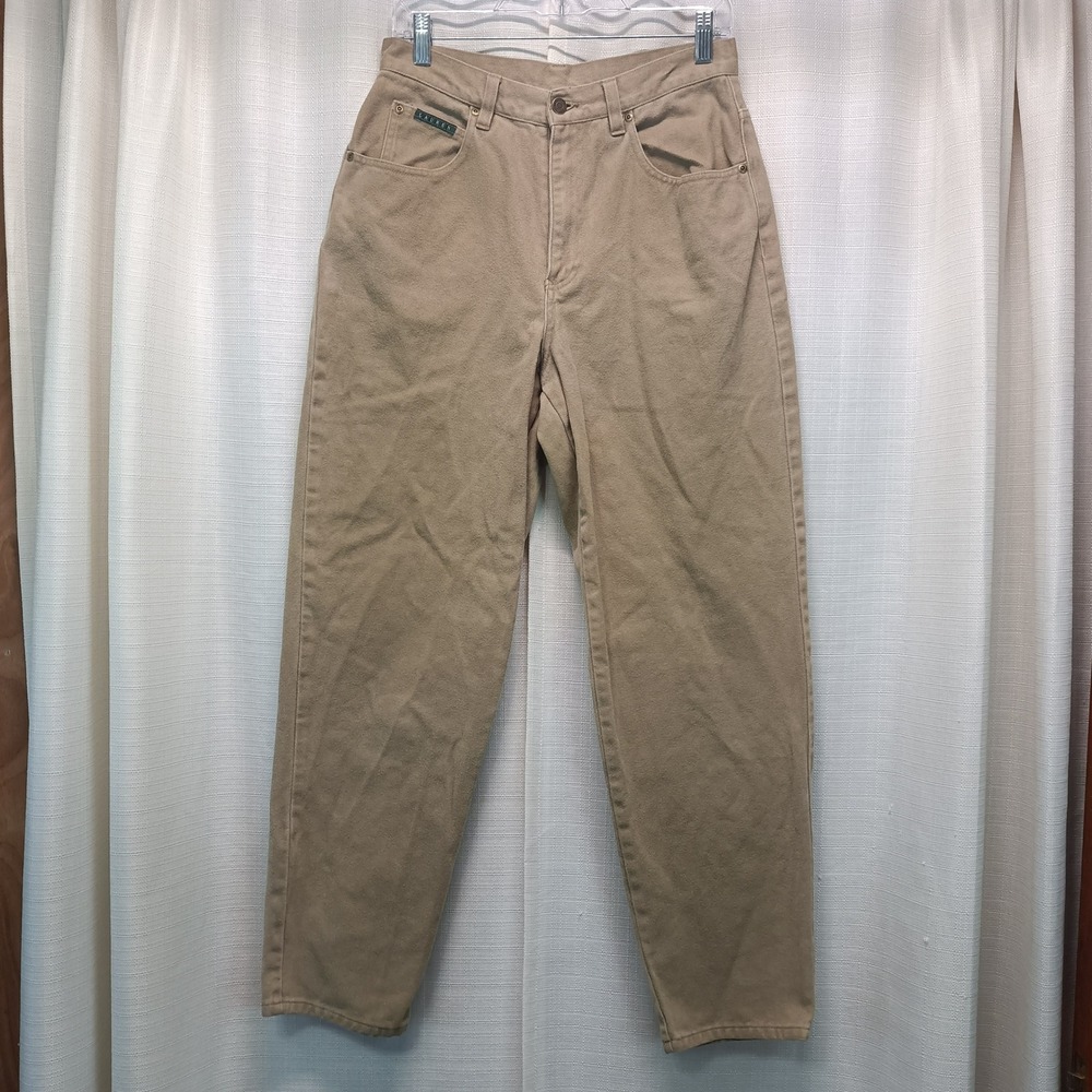 Lauren Ralph Lauren Vintage High Rise Mom Jeans Tan Khaki 100% Cotton Size 10‎